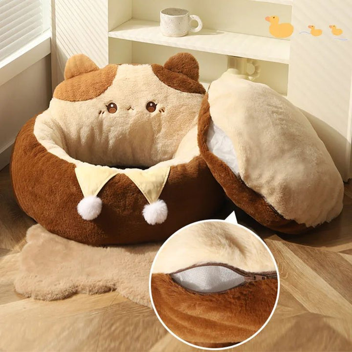 Winter Warm Round Pet Sofa Sleeping Cushion Nest Bed