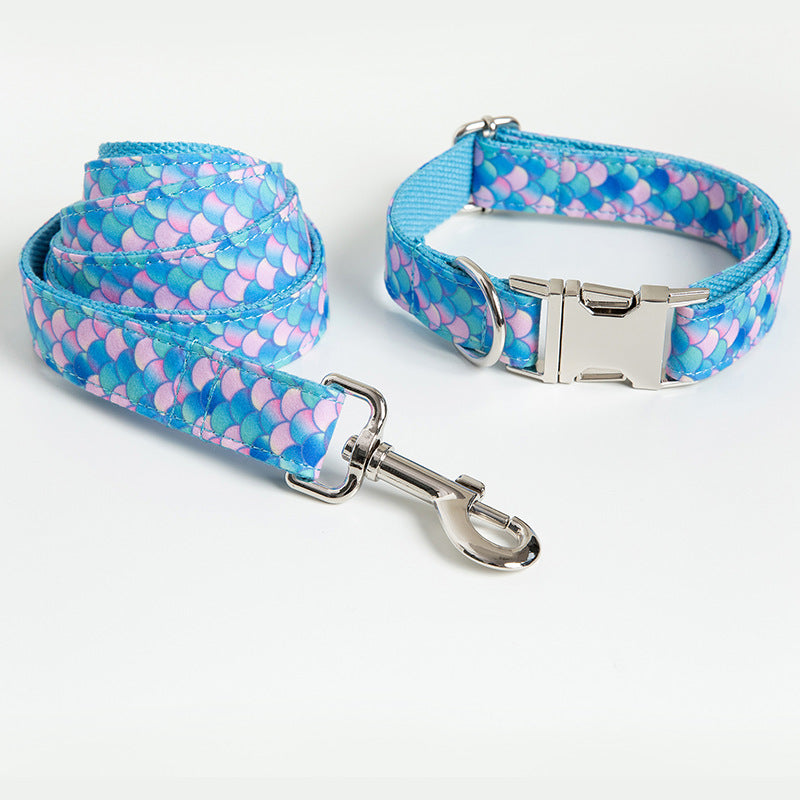Mermaid Pet Collar Rope Leash Fashion Set