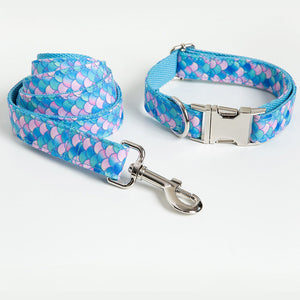 Mermaid Pet Collar Rope Leash Fashion Set