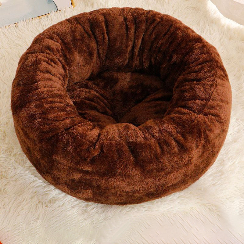 Plush Donut Round Pet Winter Warm Bed Cushion Mat