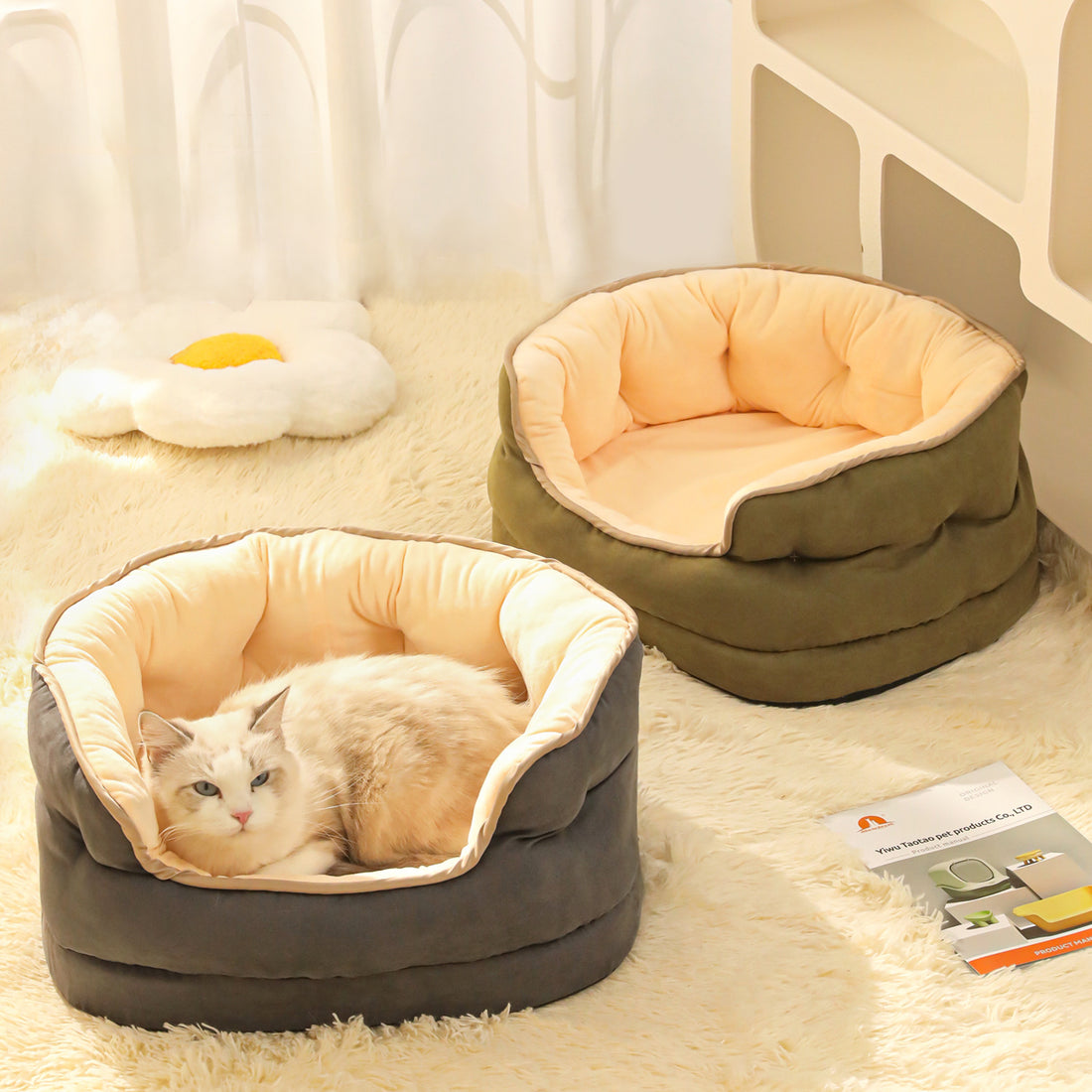 Warm Plush Pet Sofa Bed Mattress Kennel Set