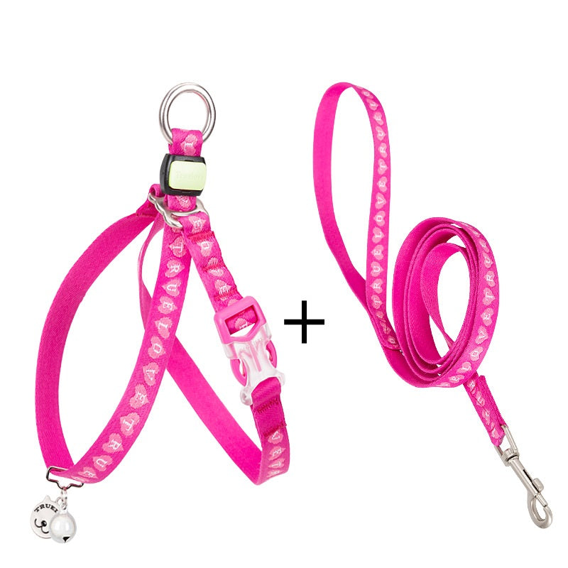 Pet Vest Chest Strap Bell Rope Leash Small Medium