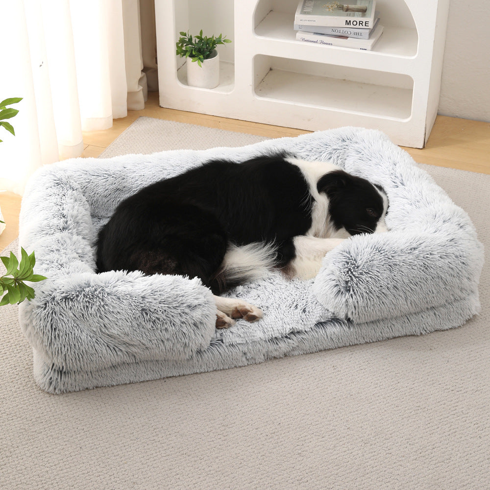 Plush Round Pet Winter Warm Sleeping Bed