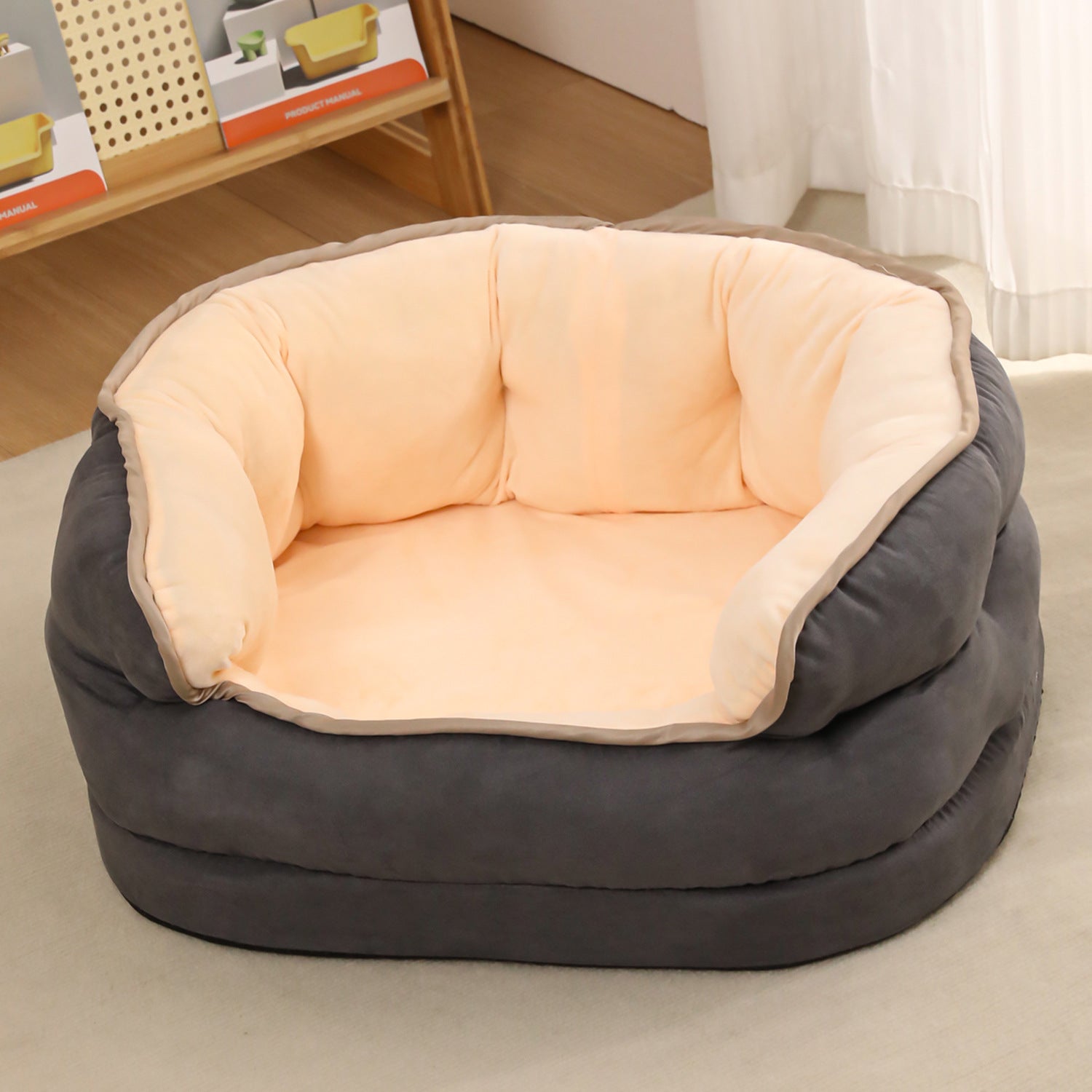 Warm Plush Pet Sofa Bed Mattress Kennel Set