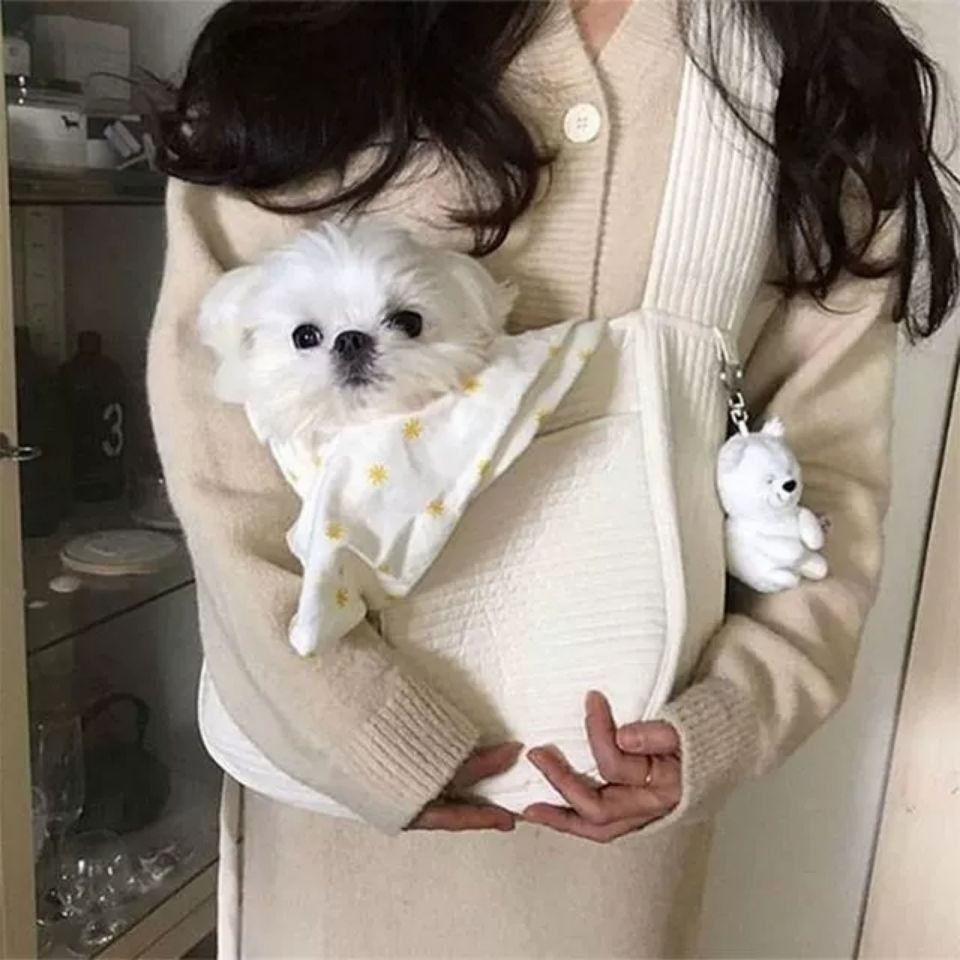 Pet Handmade Canvas Shoulder Carrier Bag Breathable Travel Tote