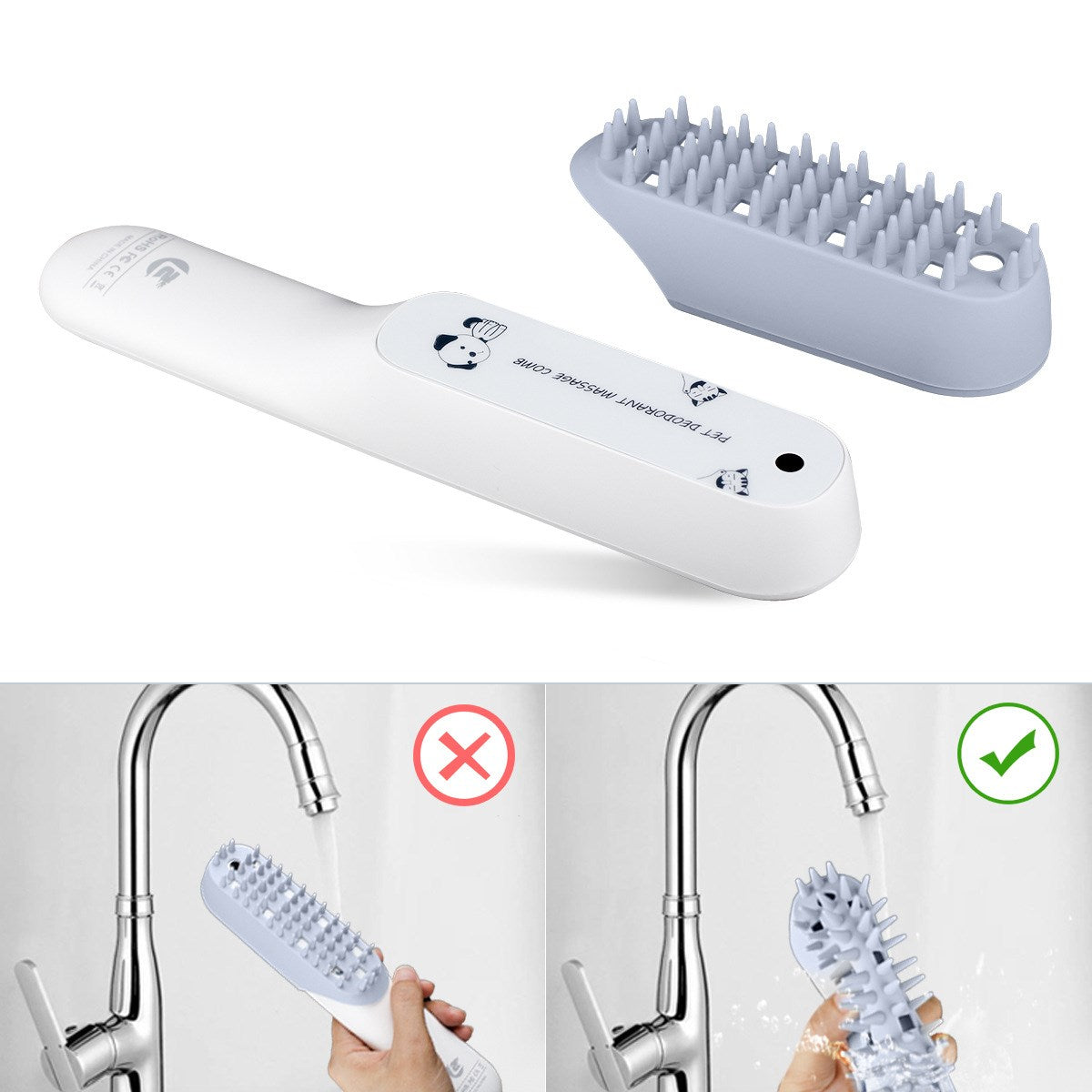 Pet Silicone Massage Brush Deodorizing Sterilizing Grooming Comb