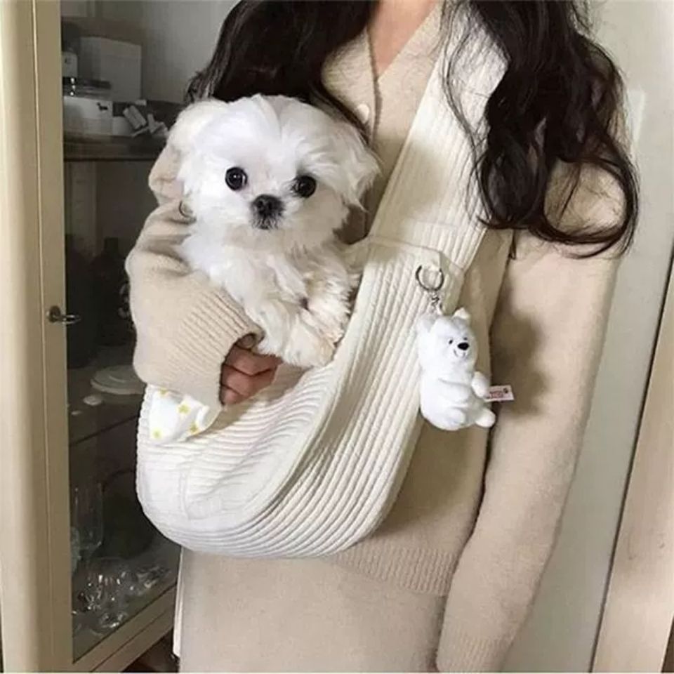 Pet Handmade Canvas Shoulder Carrier Bag Breathable Travel Tote