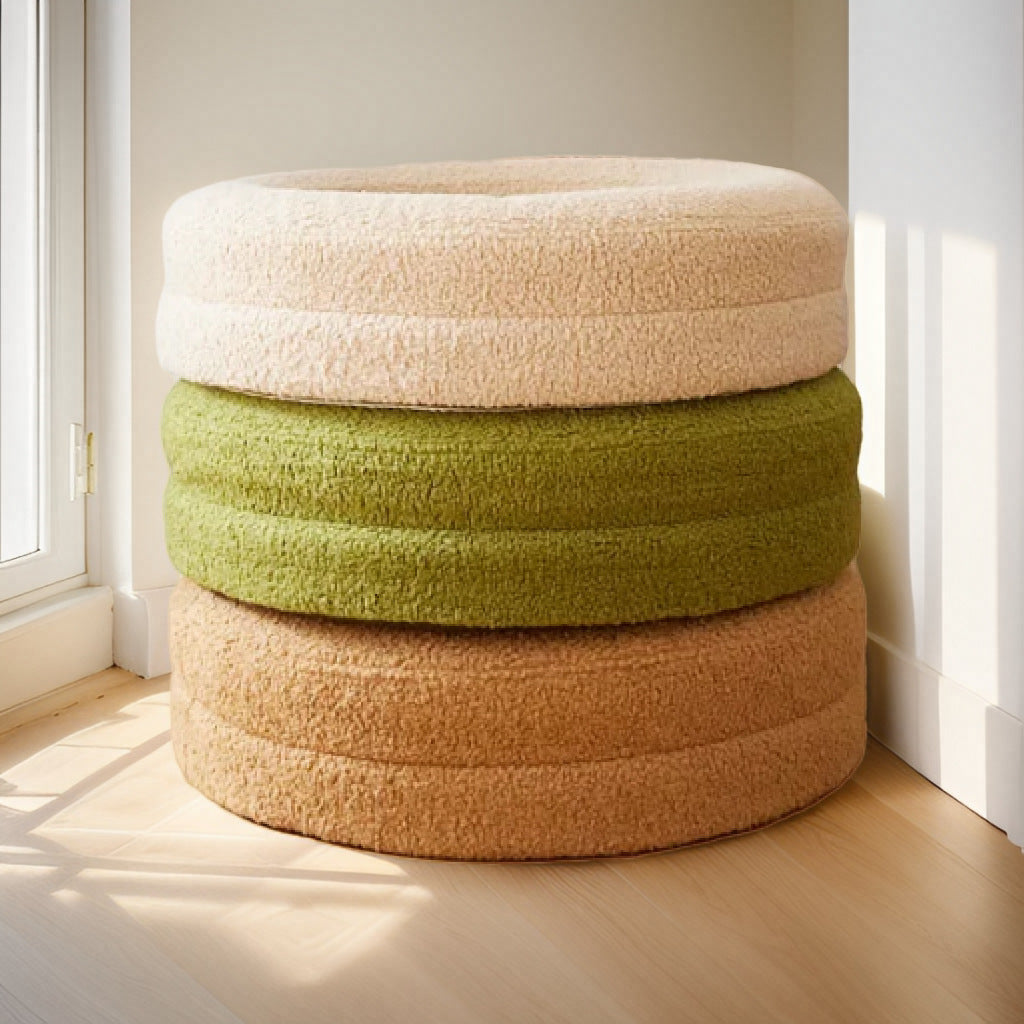 Solid Color Leisure Round Pet Sleeping Bed Nest