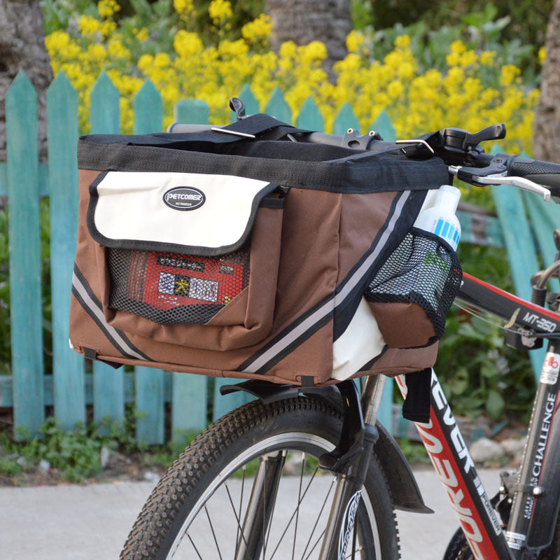 Pet Bicycle Carrier Bag Removable Front Basket Travel Carrier