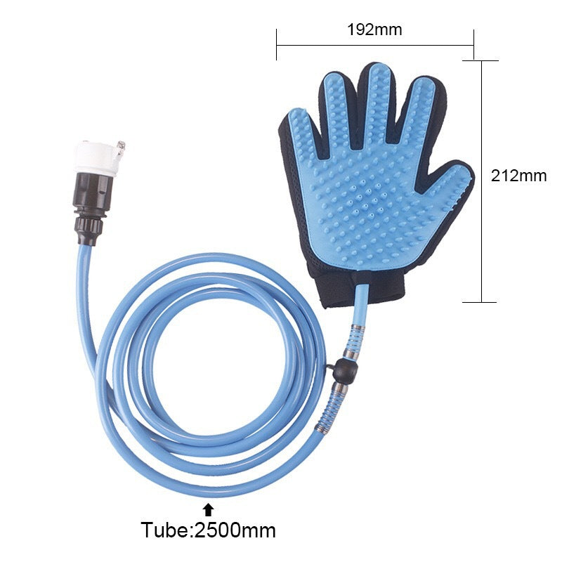 Pet Shower Five Finger Gloves With Hose Massage Brush