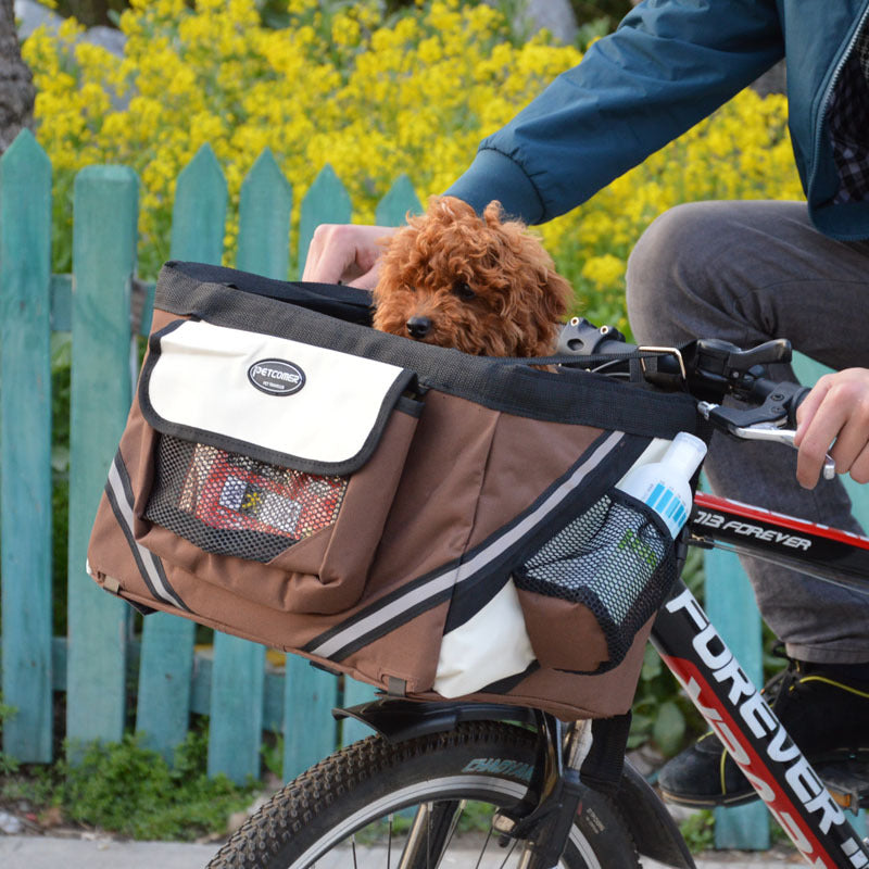Pet Bicycle Carrier Bag Removable Front Basket Travel Carrier