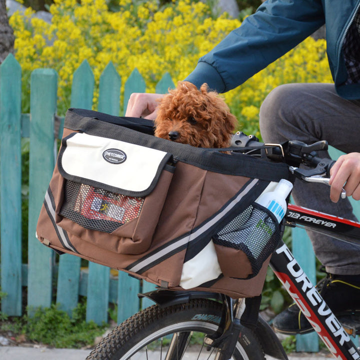 Pet Bicycle Carrier Bag Removable Front Basket Travel Carrier