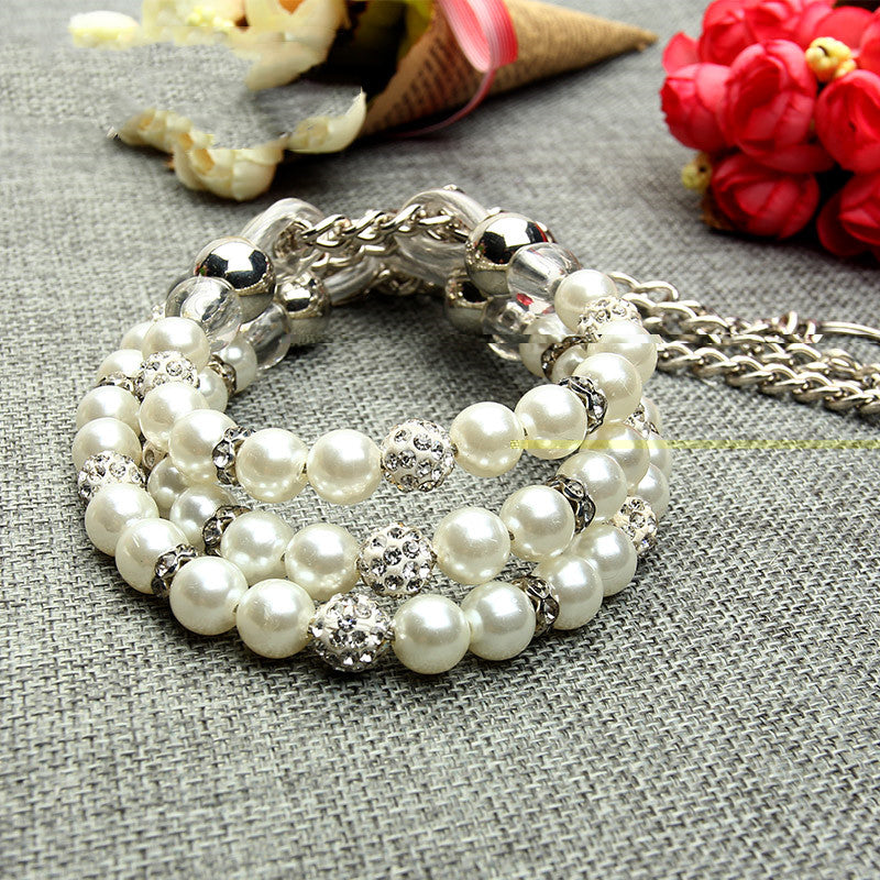 Pearl Pet Collar Rope Leash Fashion Set