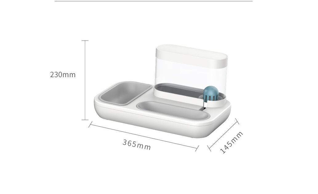 Automatic 1.5L Pet Drinking Fountain And Feeding Bowl