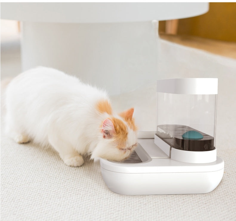 Automatic 1.5L Pet Drinking Fountain And Feeding Bowl
