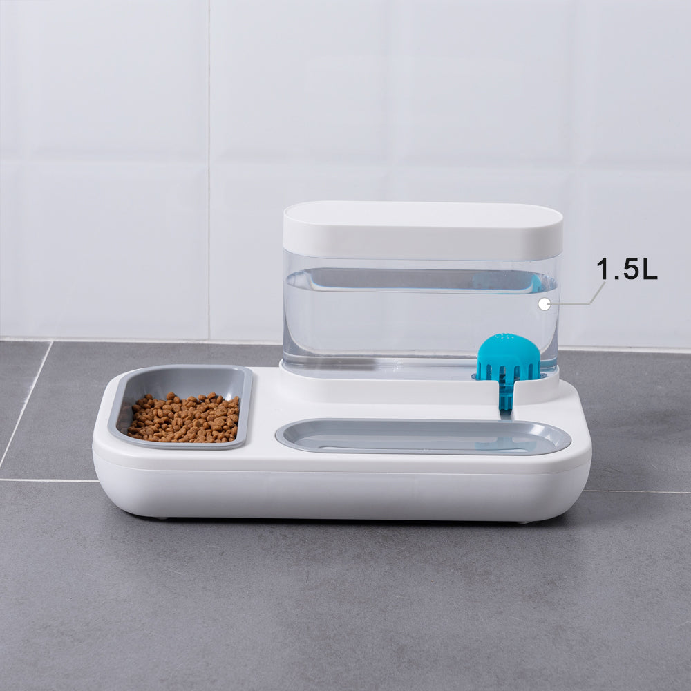 Automatic 1.5L Pet Drinking Fountain And Feeding Bowl