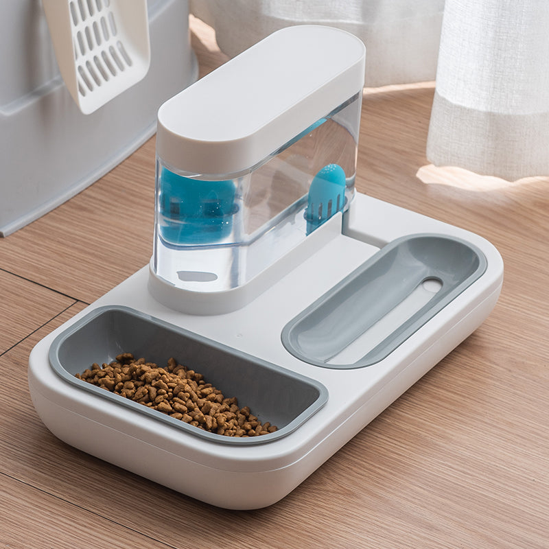 Automatic 1.5L Pet Drinking Fountain And Feeding Bowl