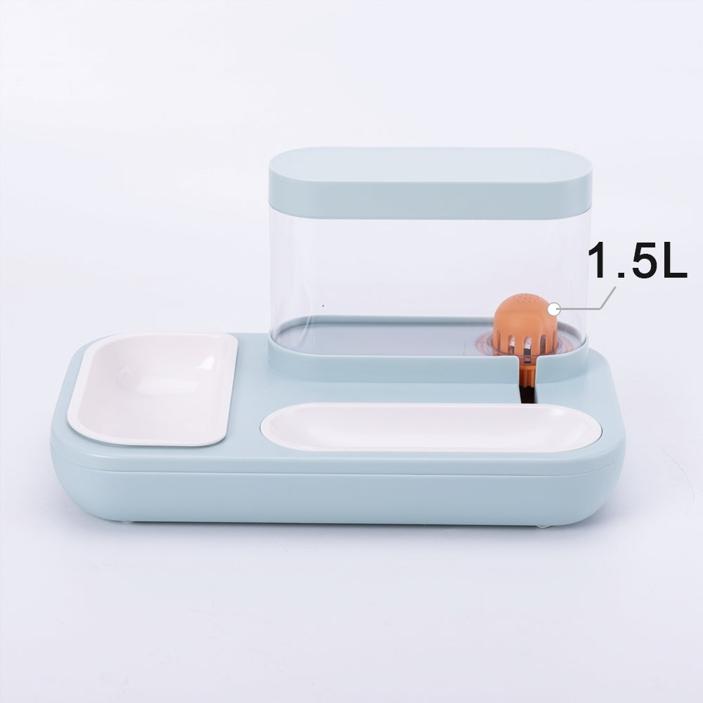 Automatic 1.5L Pet Drinking Fountain And Feeding Bowl