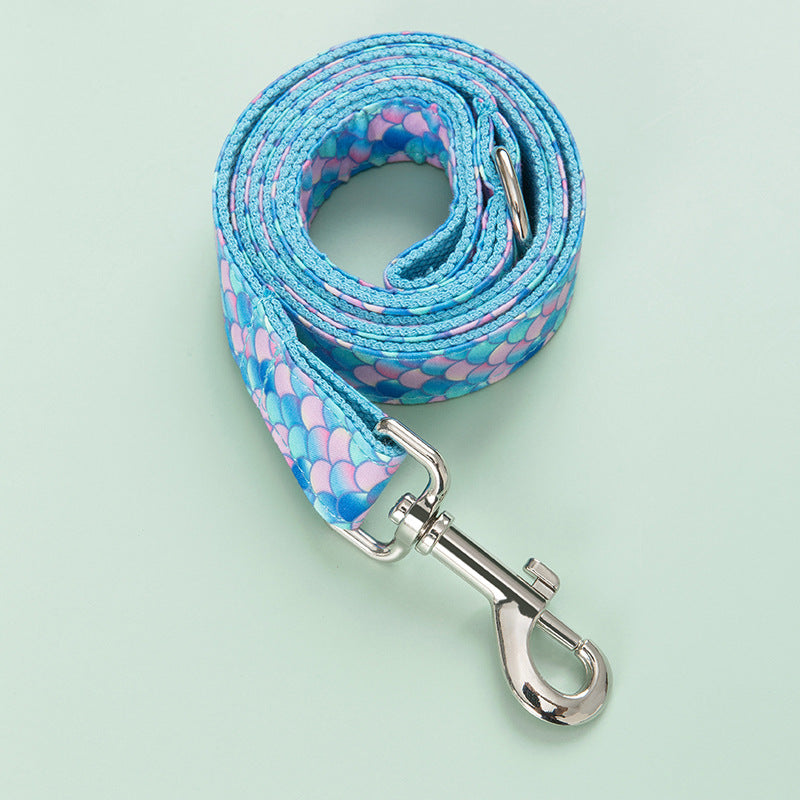 Mermaid Pet Collar Rope Leash Fashion Set