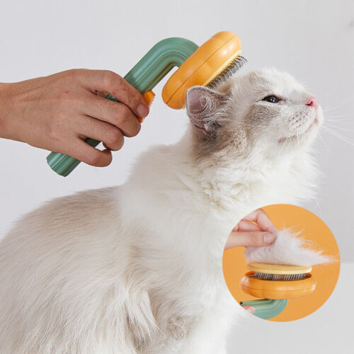 Pet Pumpkin Self Cleaning Grooming Brush Slicker Hair Removal Tool