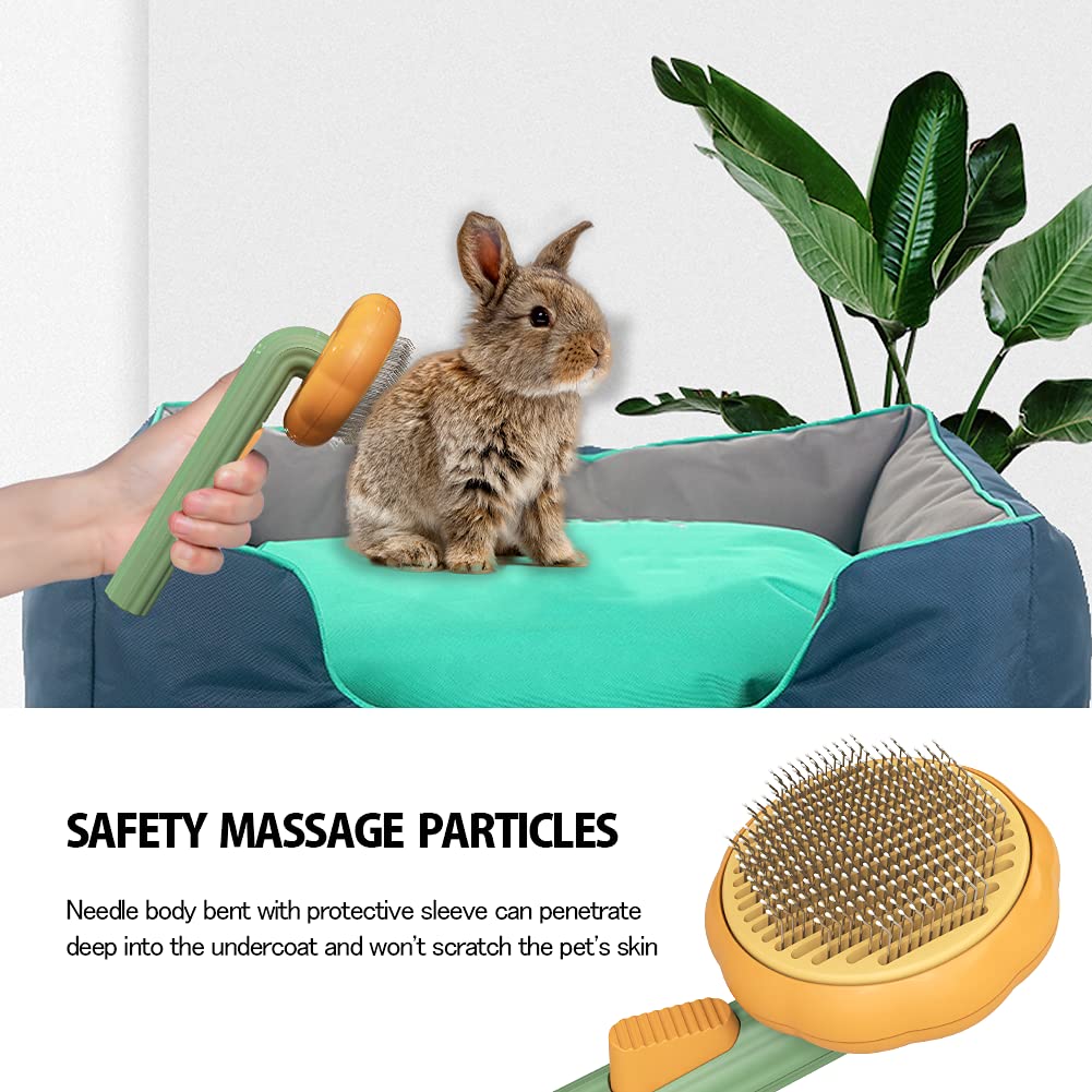 Pet Pumpkin Self Cleaning Grooming Brush Slicker Hair Removal Tool