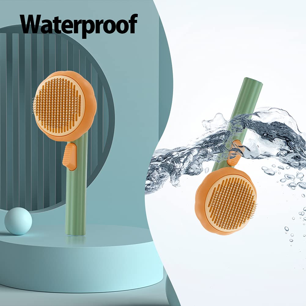 Pet Pumpkin Self Cleaning Grooming Brush Slicker Hair Removal Tool