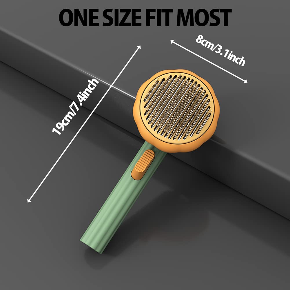 Pet Pumpkin Self Cleaning Grooming Brush Slicker Hair Removal Tool