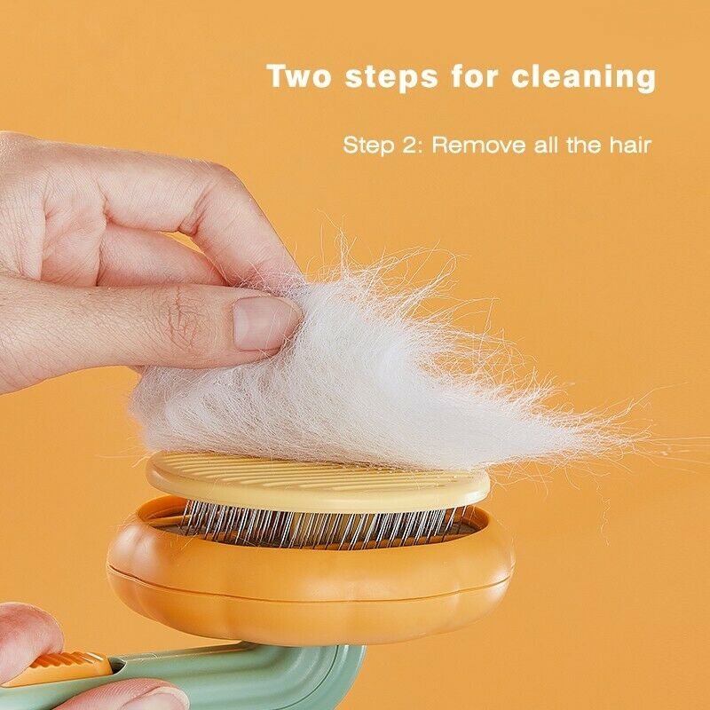 Pet Pumpkin Self Cleaning Grooming Brush Slicker Hair Removal Tool