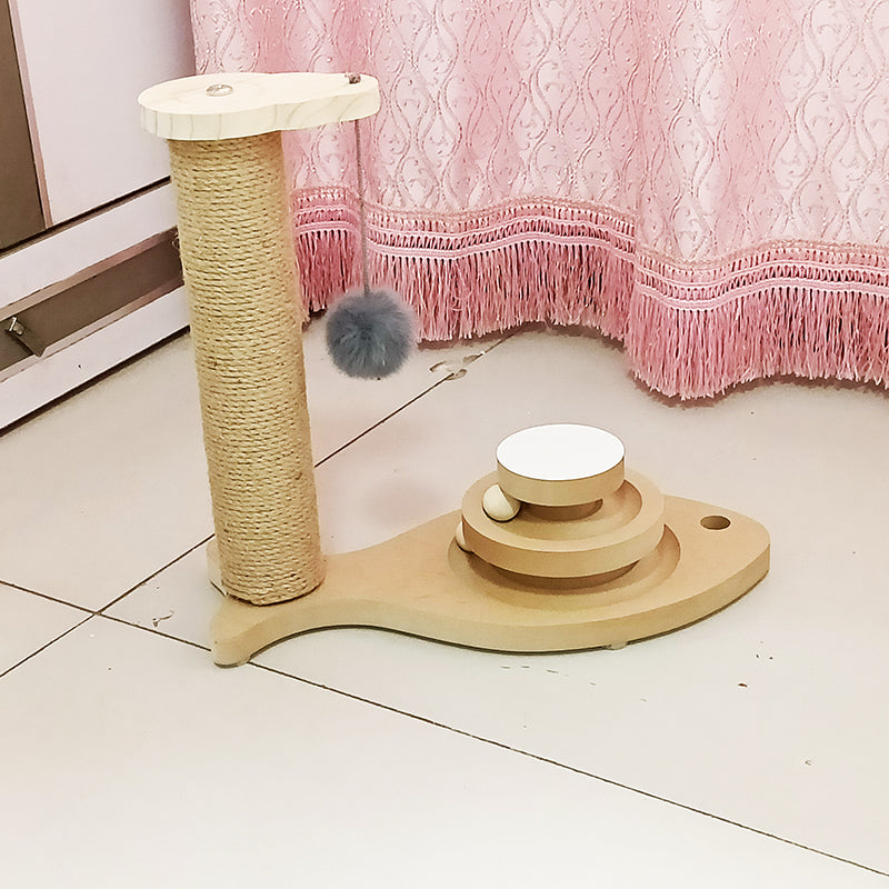 Pet Wooden Turntable Bite Resistant Interactive Toy