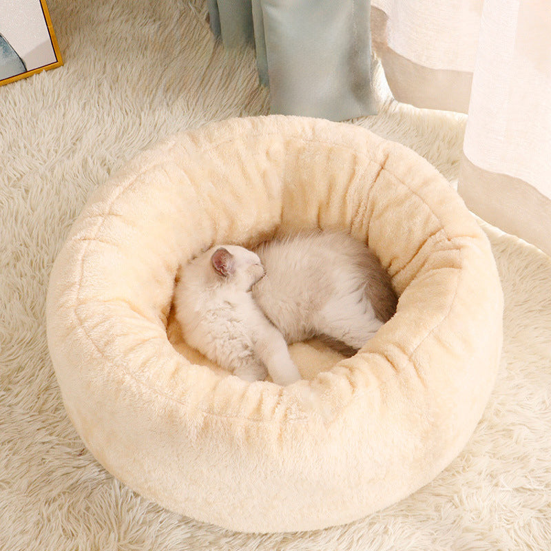 Plush Donut Round Pet Winter Warm Bed Cushion Mat