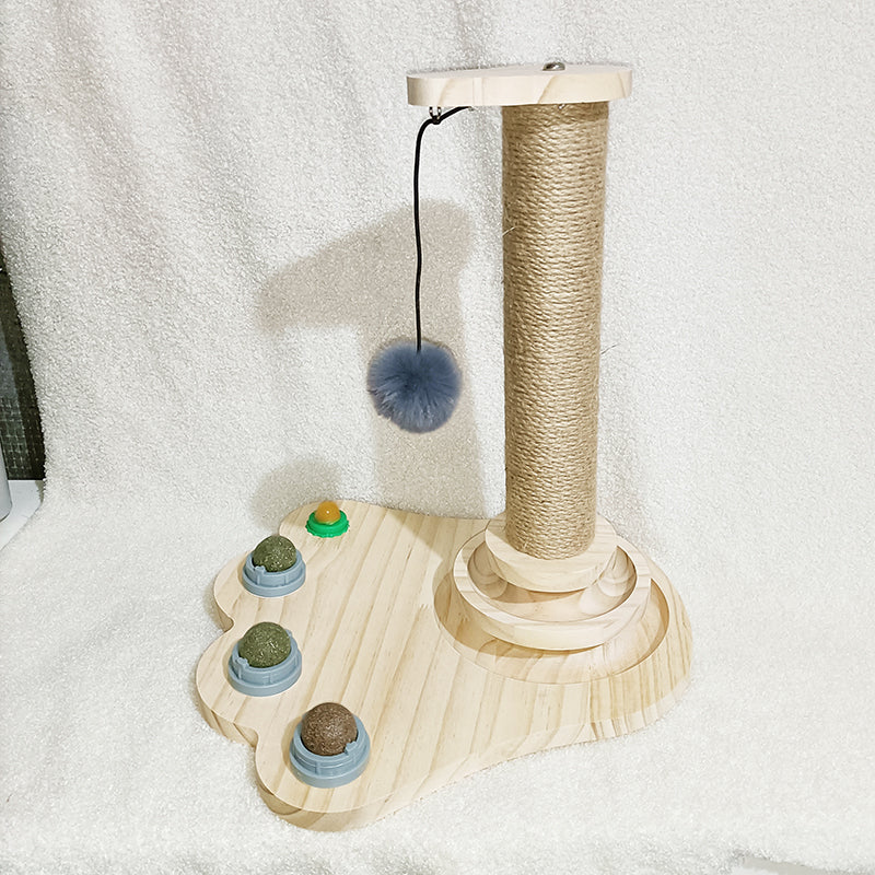 Pet Wooden Turntable Bite Resistant Interactive Toy
