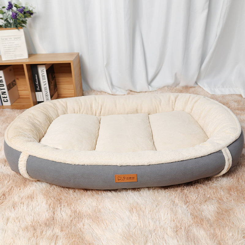Linen Round Non Slip Pet Sleeping Mat Nest Bed