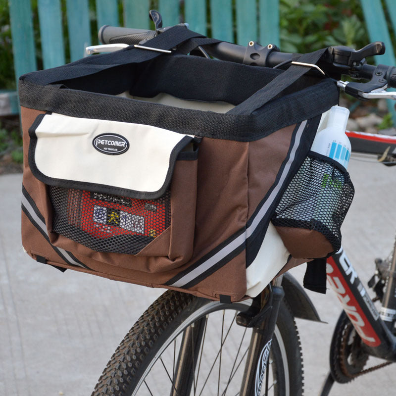 Pet Bicycle Carrier Bag Removable Front Basket Travel Carrier