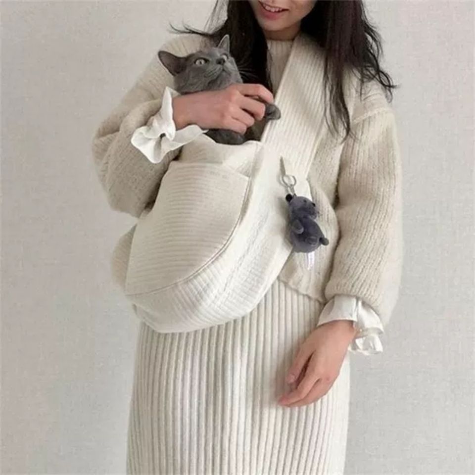 Pet Handmade Canvas Shoulder Carrier Bag Breathable Travel Tote