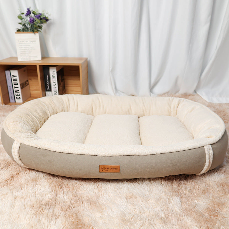 Linen Round Non Slip Pet Sleeping Mat Nest Bed