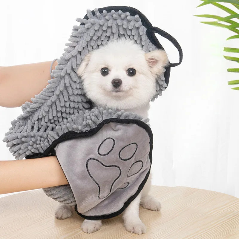 Super Absorbent Microfiber Pet Towel With Hand Pockets Quick Drying