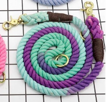 Multi Color Cotton Pet Long Rope Leash Walking Strap