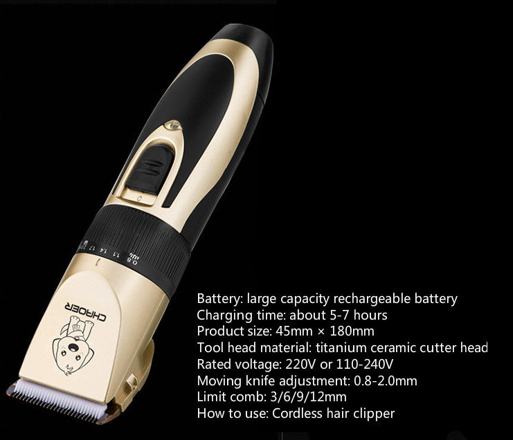 Pet Electric Hair Trimmer Grooming Shaver Nail Clipper Tool