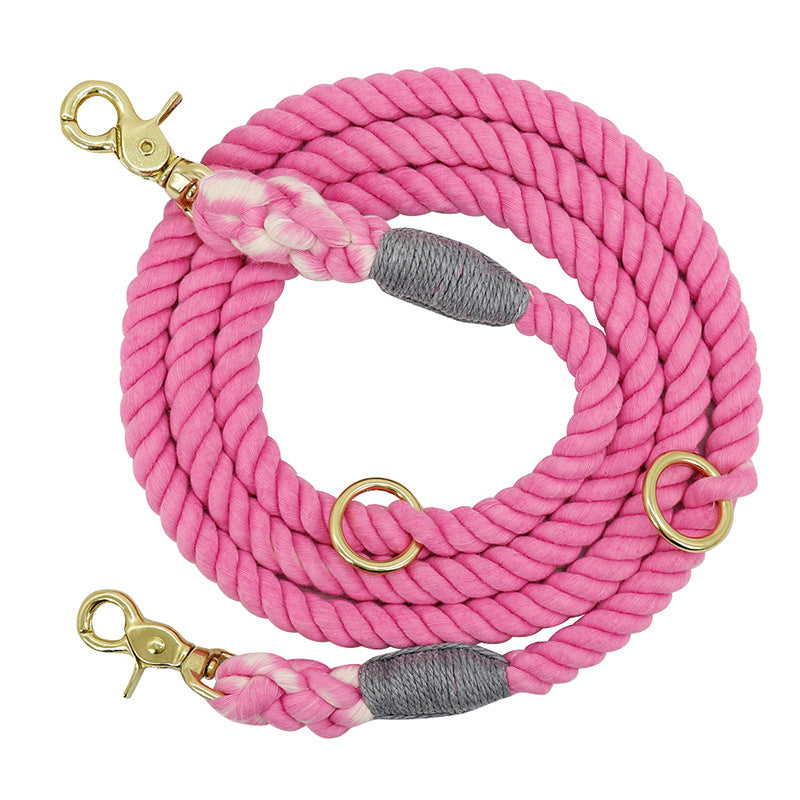 Multi Color Cotton Pet Long Rope Leash Walking Strap