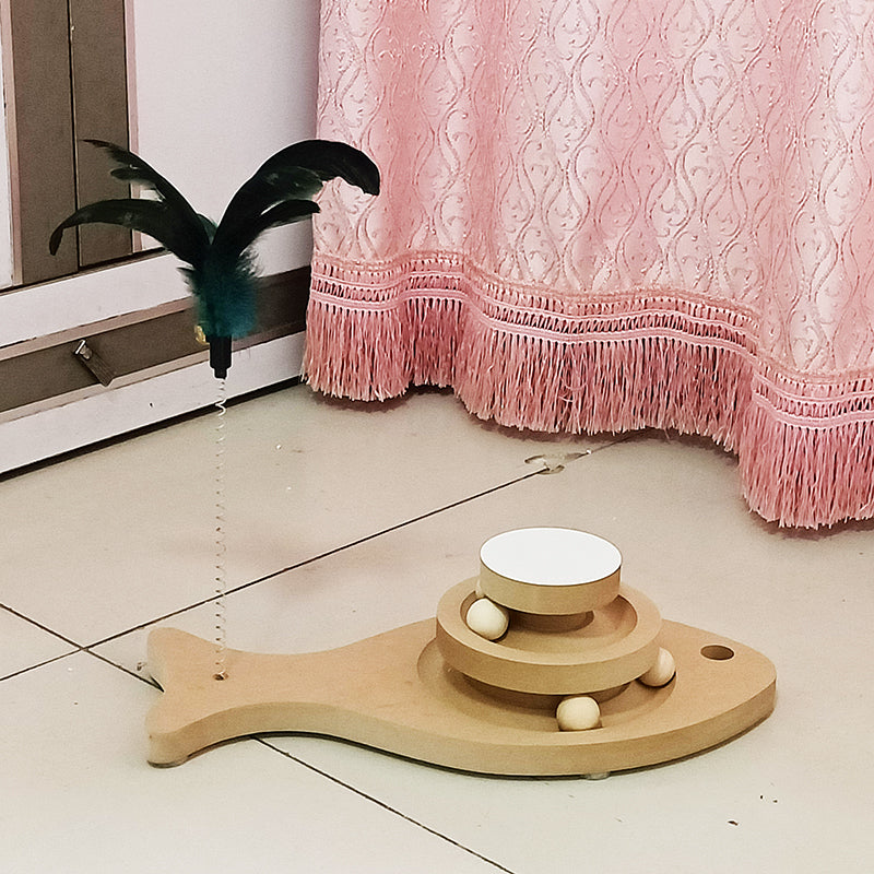 Pet Wooden Turntable Bite Resistant Interactive Toy
