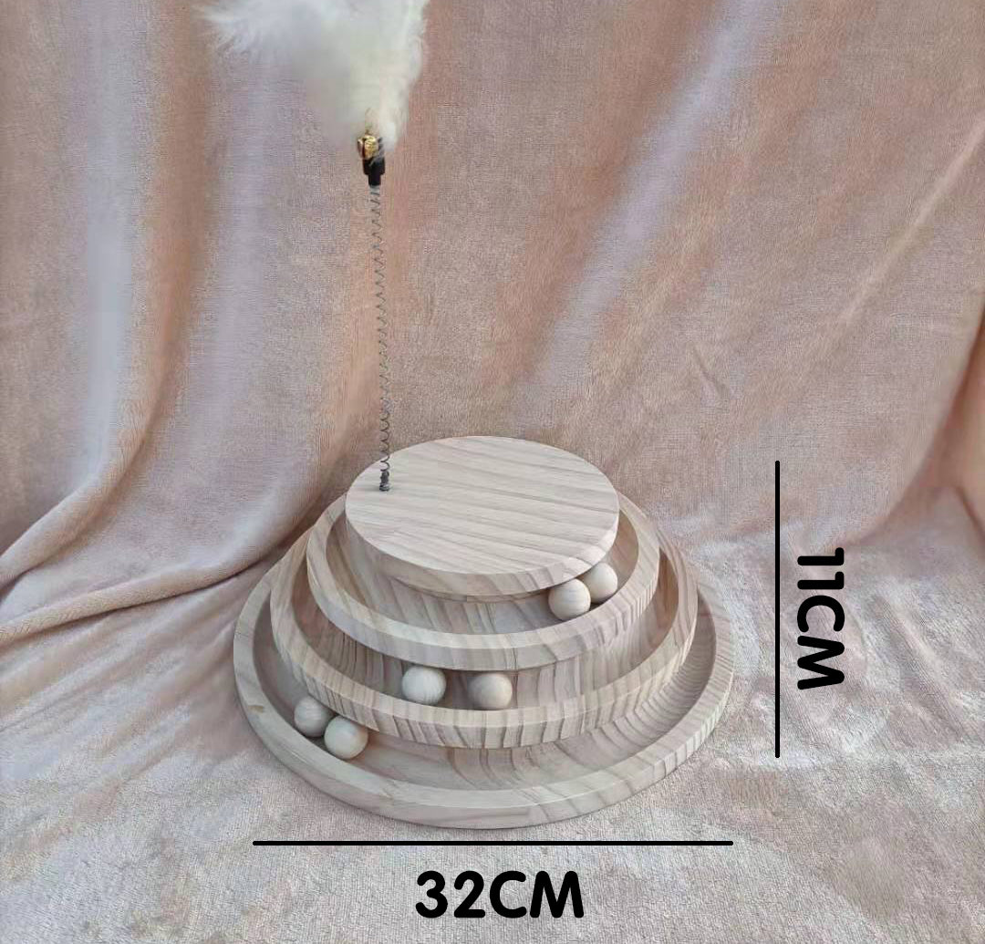 Pet Wooden Turntable Bite Resistant Interactive Toy