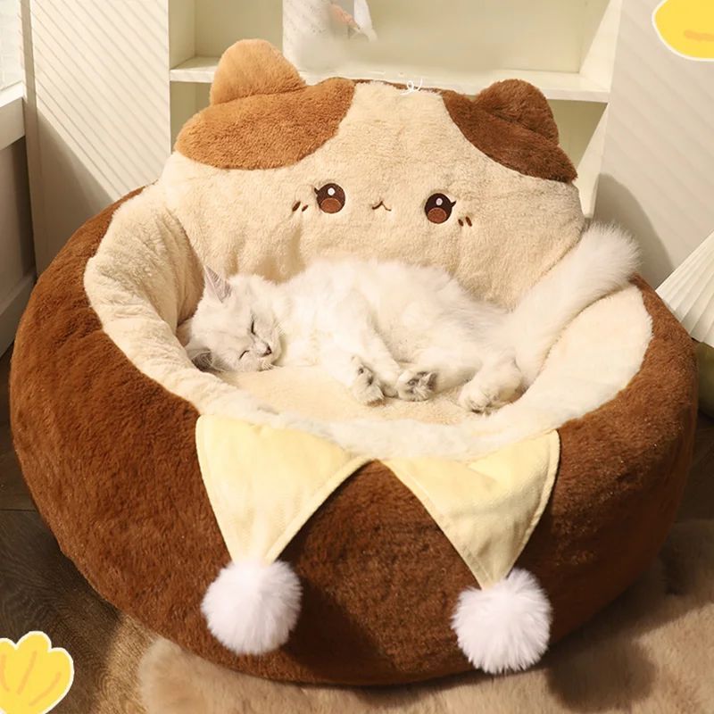 Winter Warm Round Pet Sofa Sleeping Cushion Nest Bed