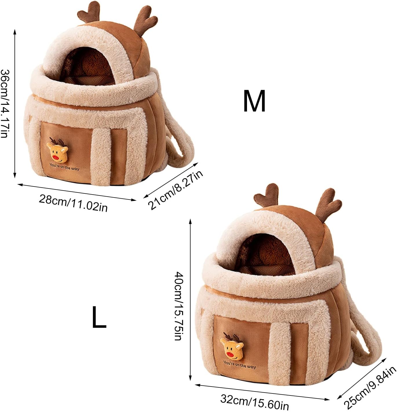 Pet Backpack Carrier Travel Bag Plush Winter Outdoor Carrier