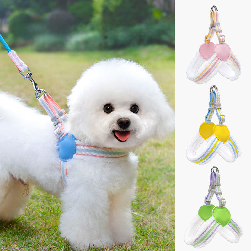 Summer Breathable Pet Chest Vest Walking Leash For Small Medium Pets