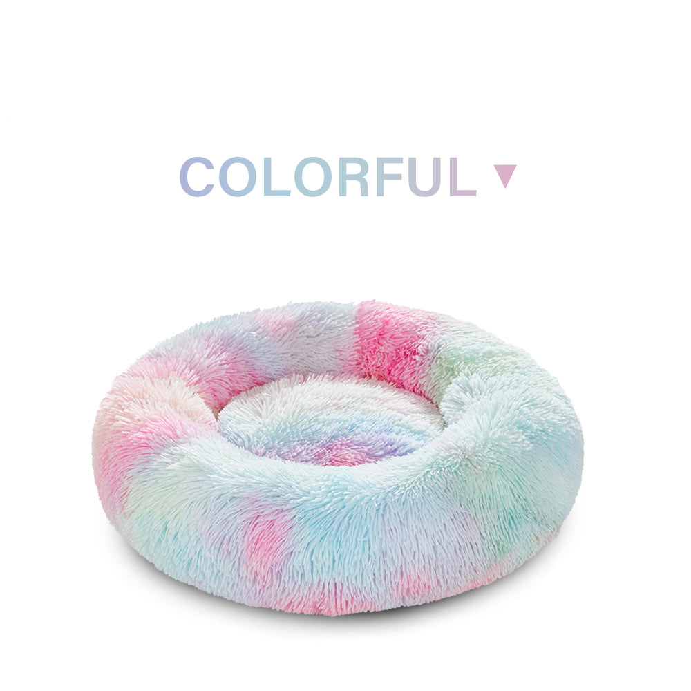 Washable Round Soft Pet Donut Bed Quiet Sleeping Mat
