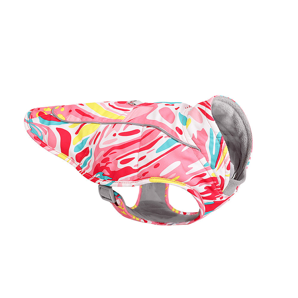 Pet Waterproof Reflective Printed Cotton Jacket Clothing
