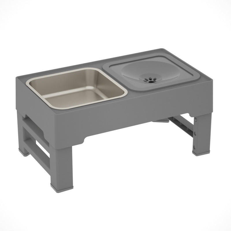 Adjustable Height Double Stainless Steel Pet Feeding Bowl