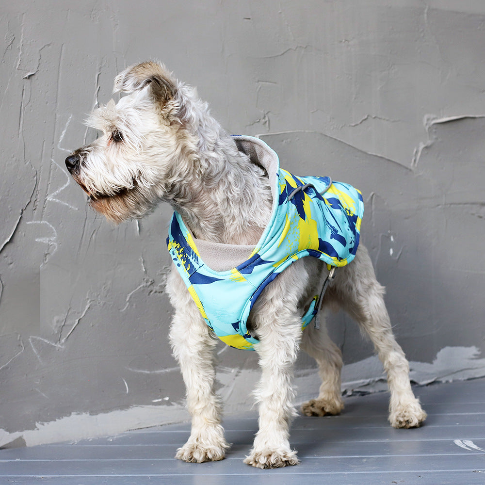 Pet Waterproof Reflective Printed Cotton Jacket Clothing