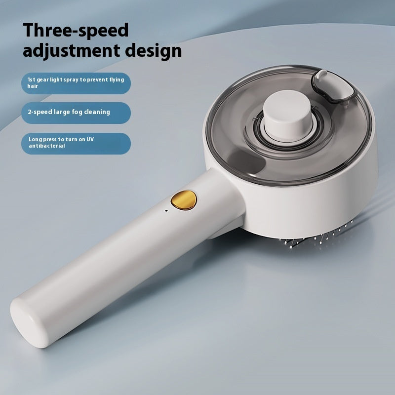 Pet Self Cleaning Steam Grooming Brush Hair Removal Tool