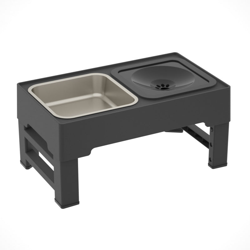 Adjustable Height Double Stainless Steel Pet Feeding Bowl